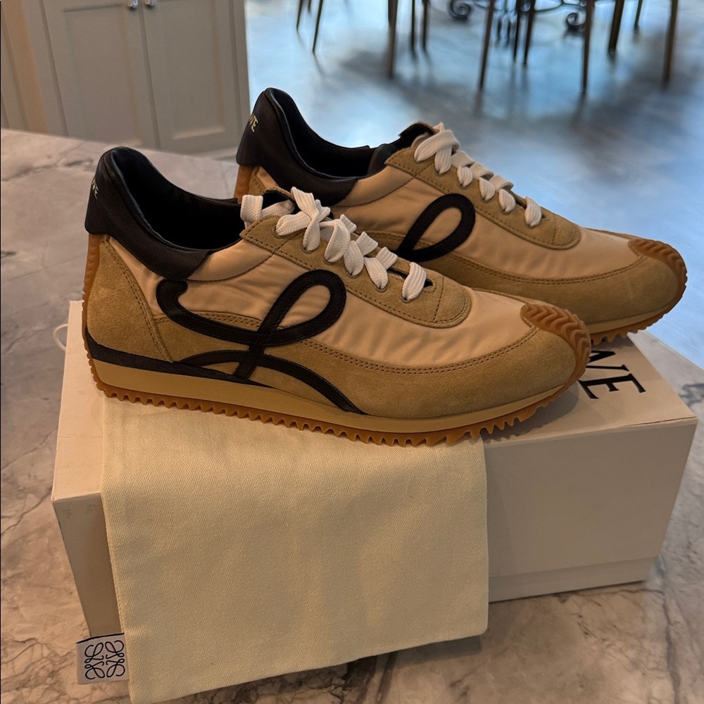Loewe Tan and Black Athletic Shoes